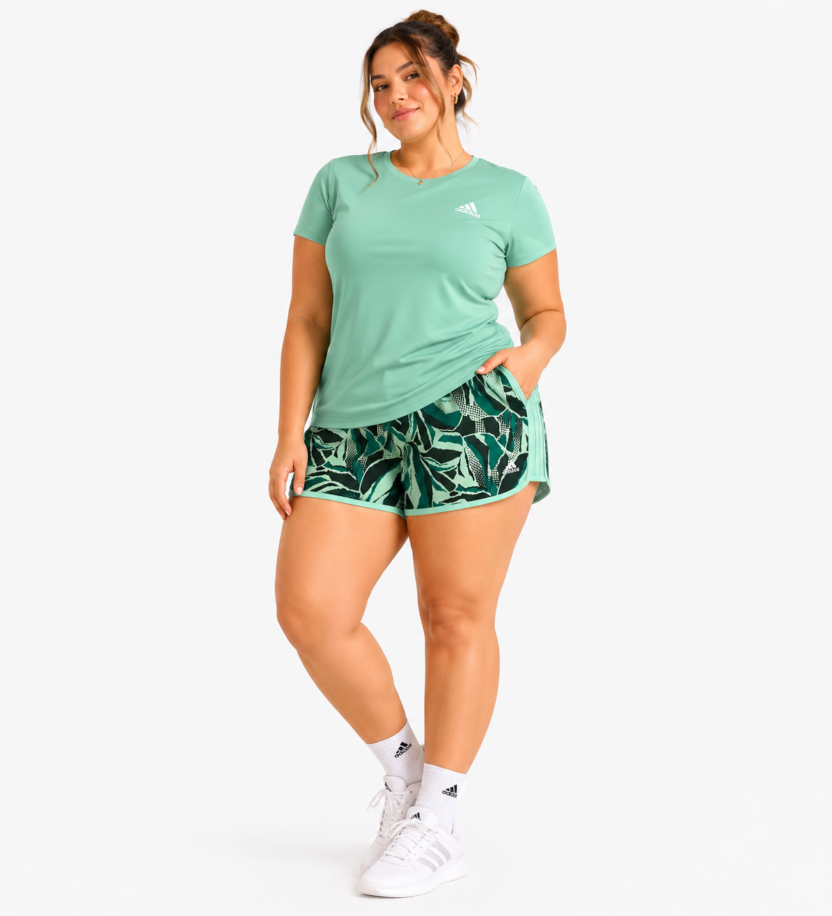 Short Deportivo Adidas Verde Estampado