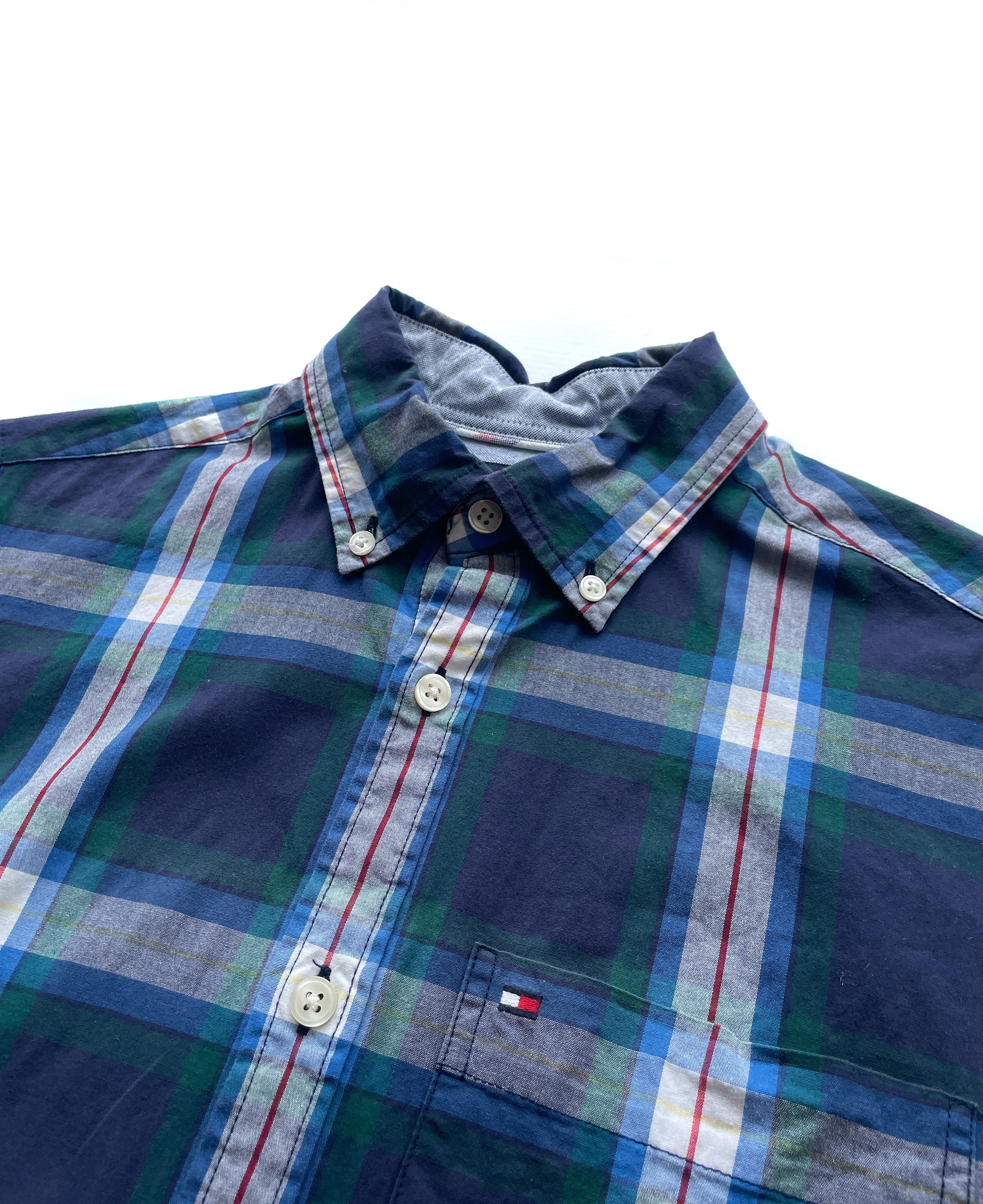 Camisa Manga Corta Tommy Hilfiger A Cuadros Azul