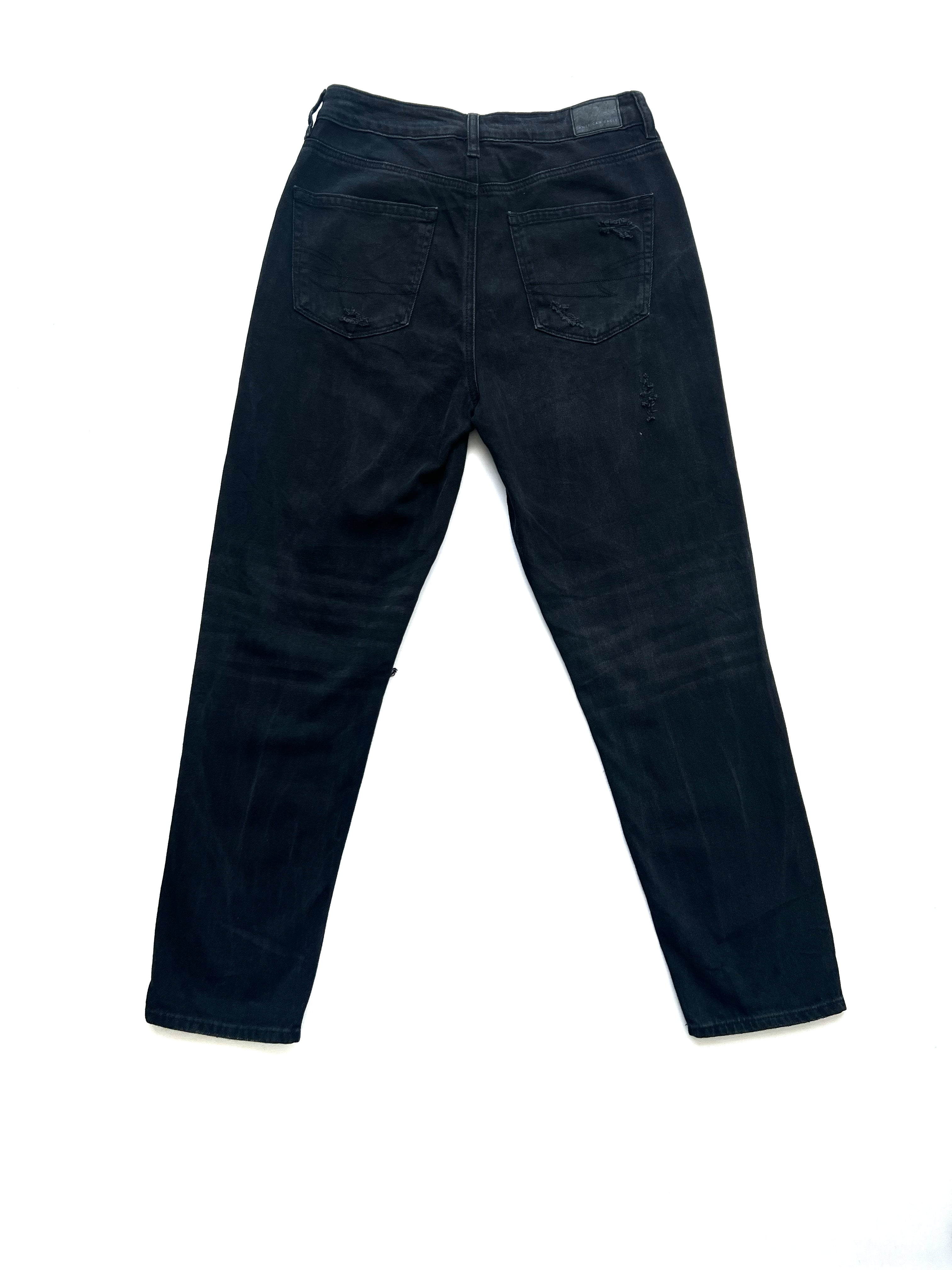Jean American Eagle Negro Roto