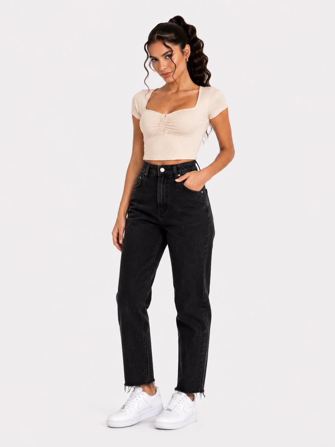 Jean Negro Hollister Ultra High-Rise Mom