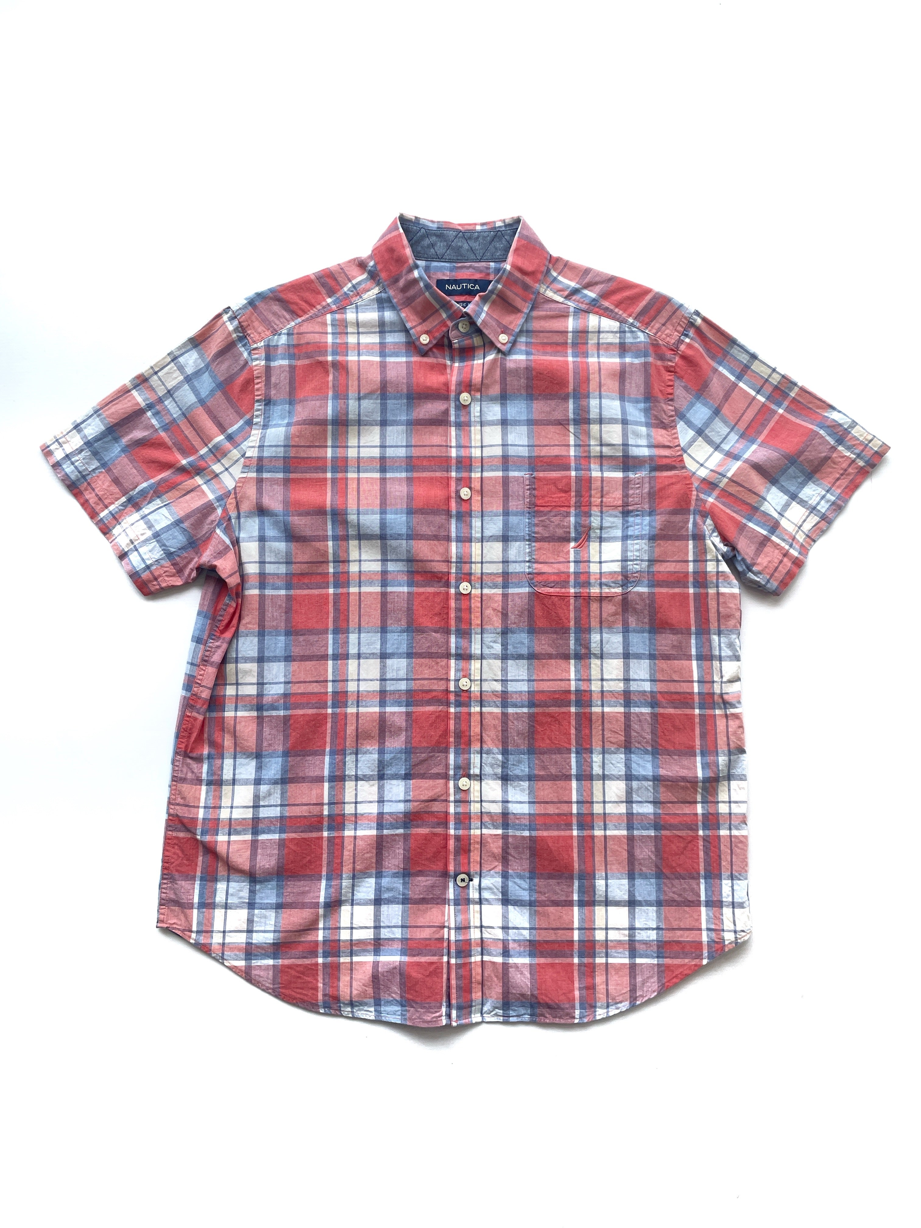 Camisa Nautica Classic Fit Manga Corta A Cuadros