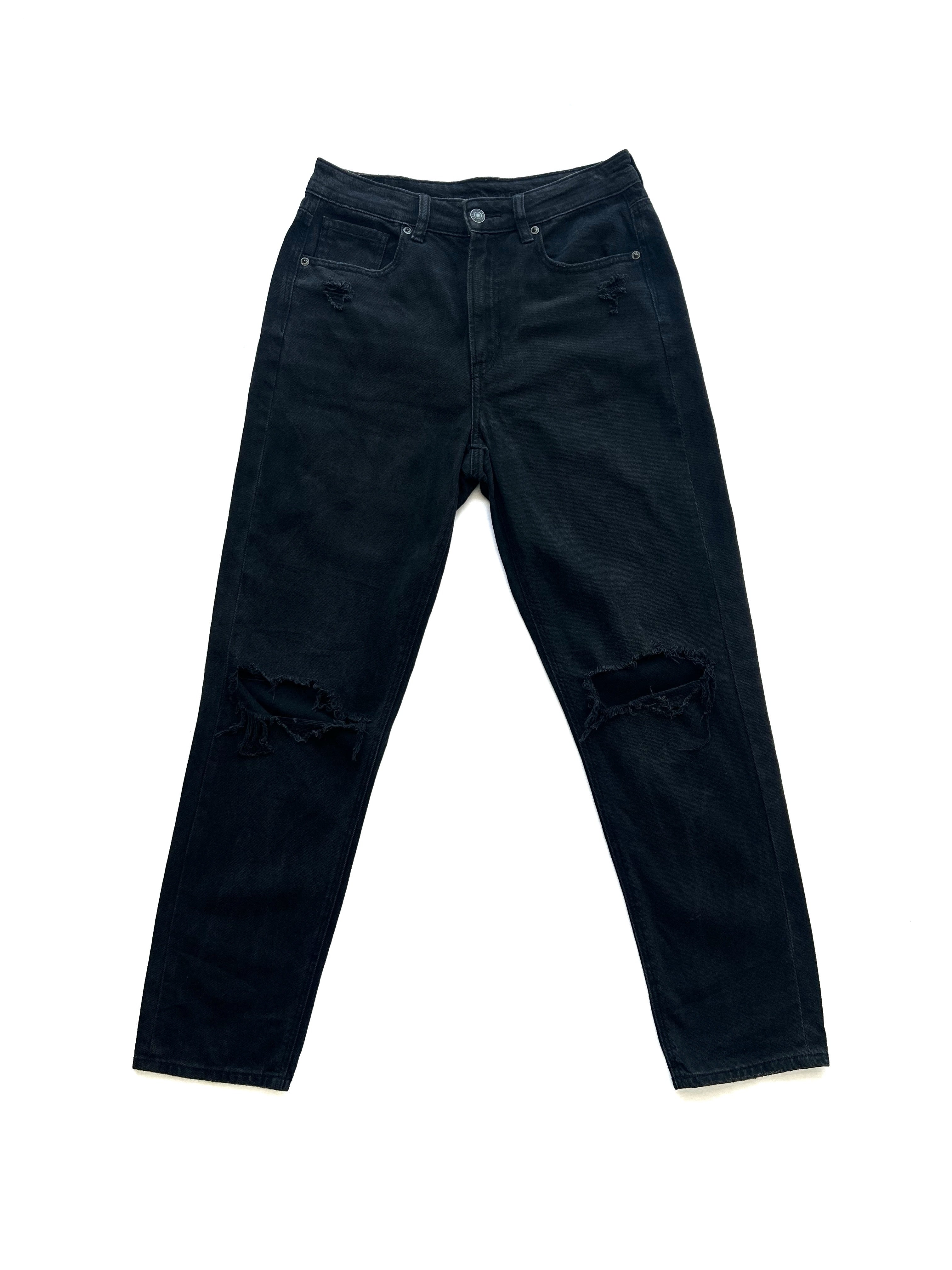 Jean American Eagle Negro Roto