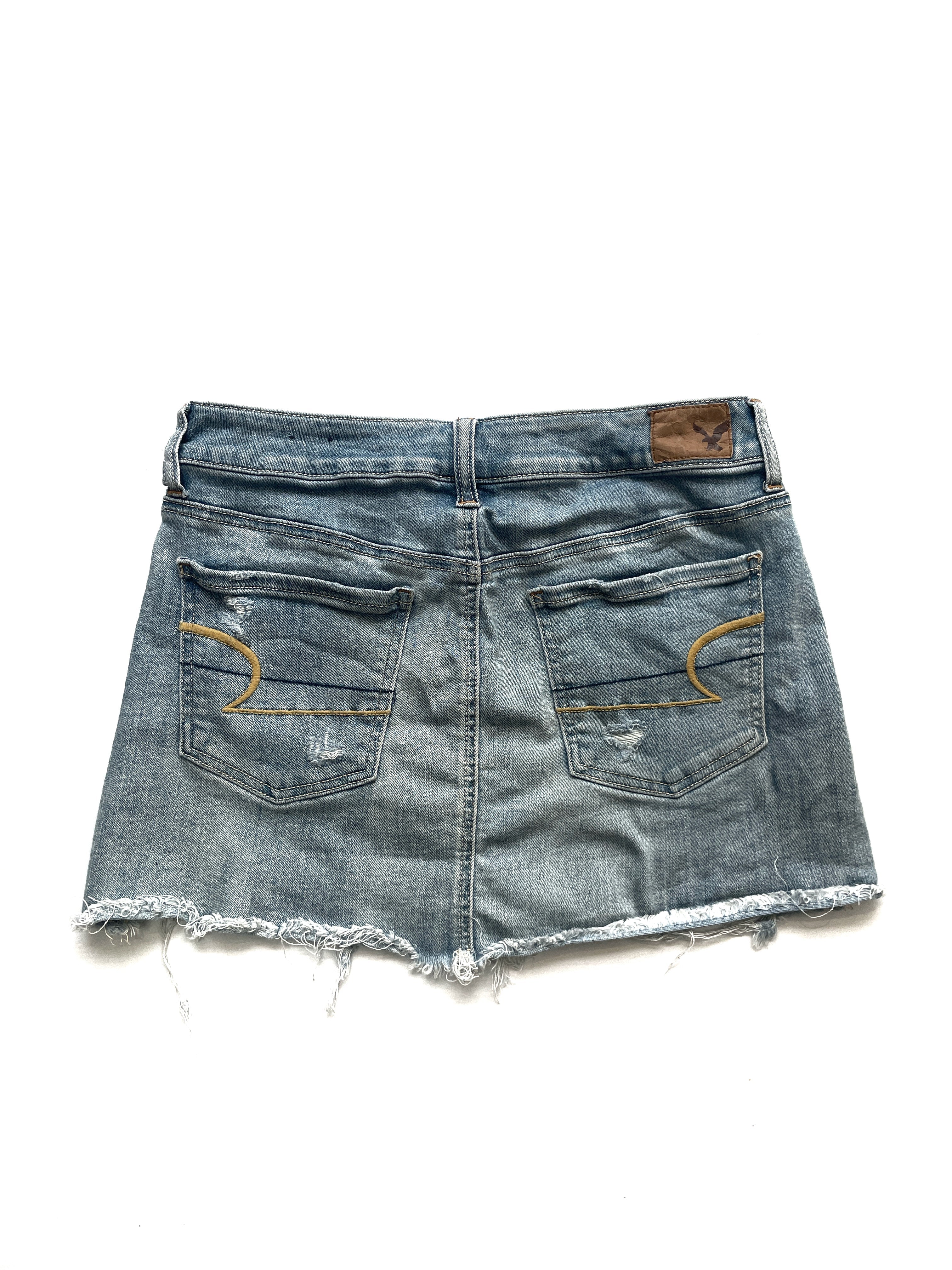 Falda Jean American Eagle Outfitters Azul Rota