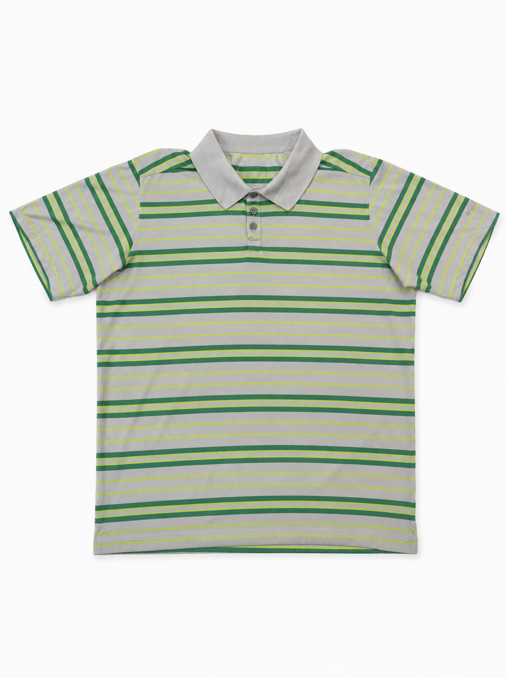 Polo Columbia  Rayas gris con verde