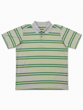 Polo Columbia  Rayas gris con verde