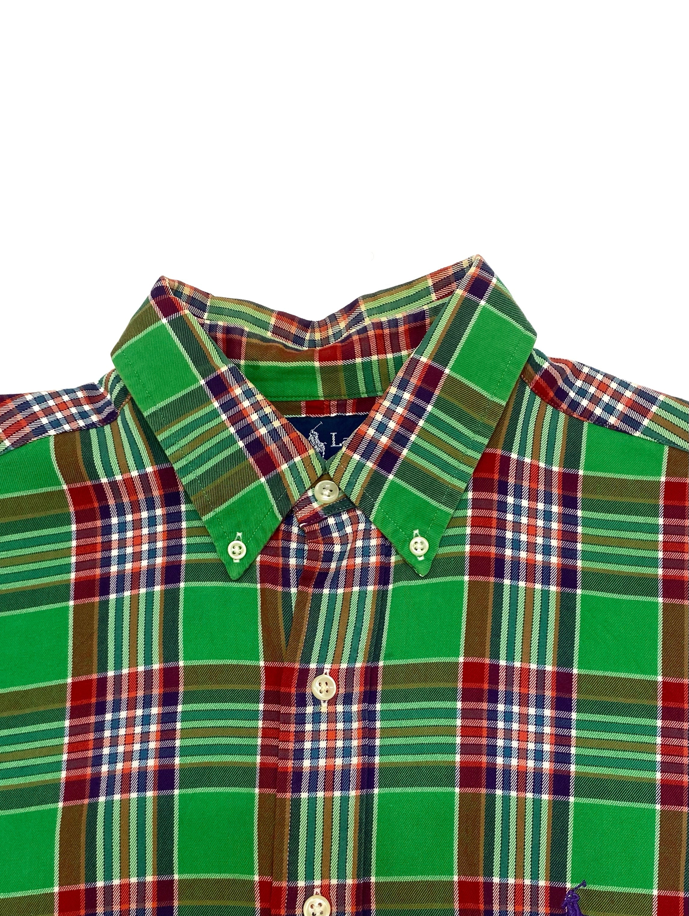 Camisa Polo Ralph Lauren  Manga Larga a Cuadros Verde