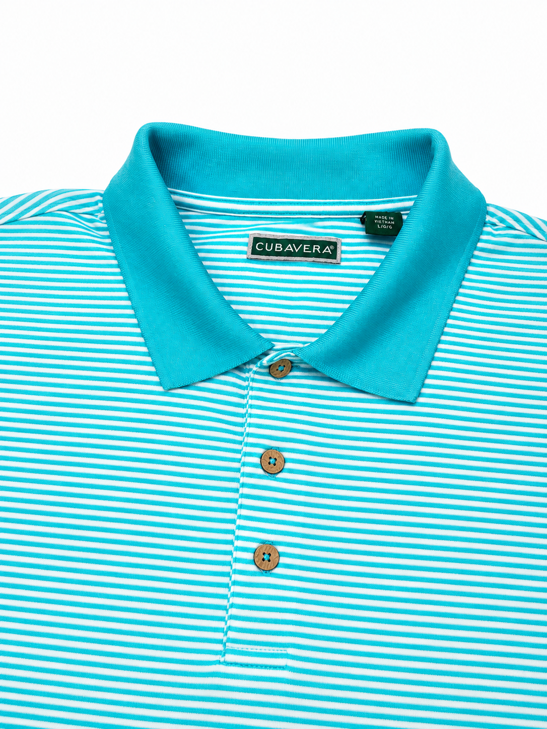 Polo Cubavera — Rayas Turquesa