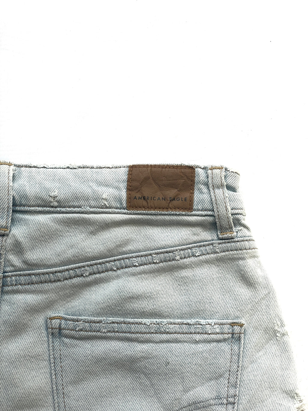 Short Jean American Eagle Azul Claro Roto