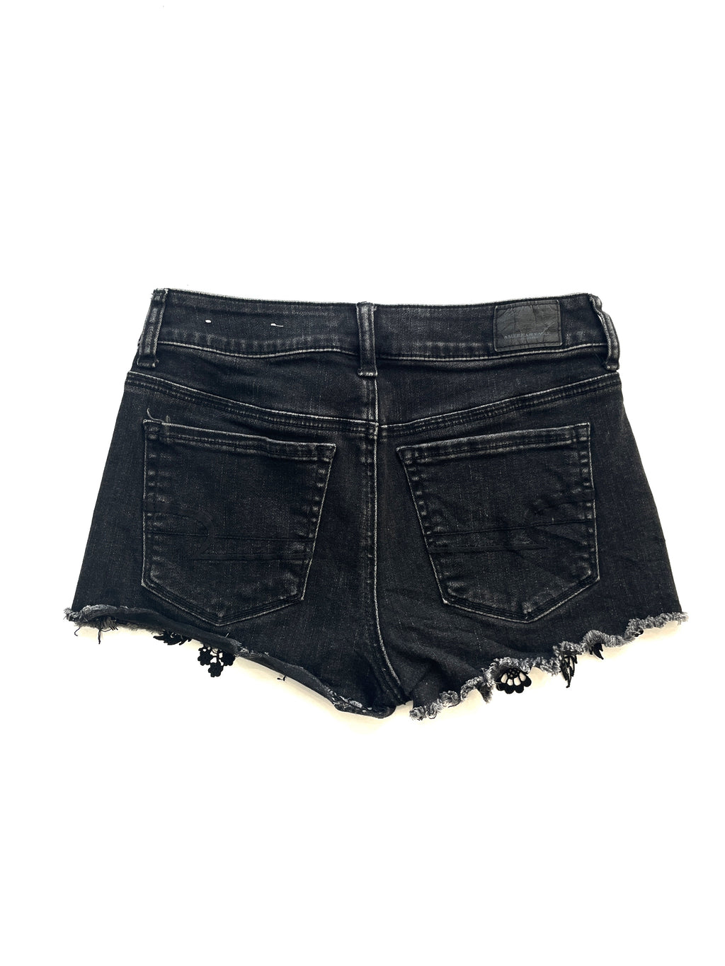 Short Jean American Eagle Super Stretch Negro con Encaje