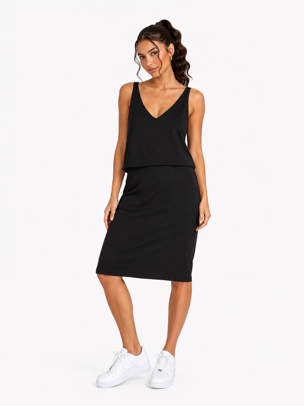 Vestido Midi Ralph Lauren — Negro