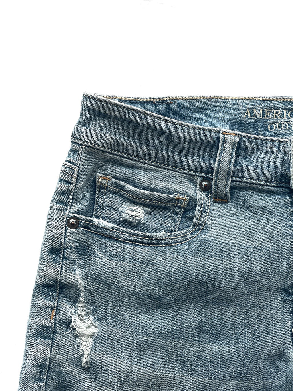 Falda Jean American Eagle Outfitters Azul Rota