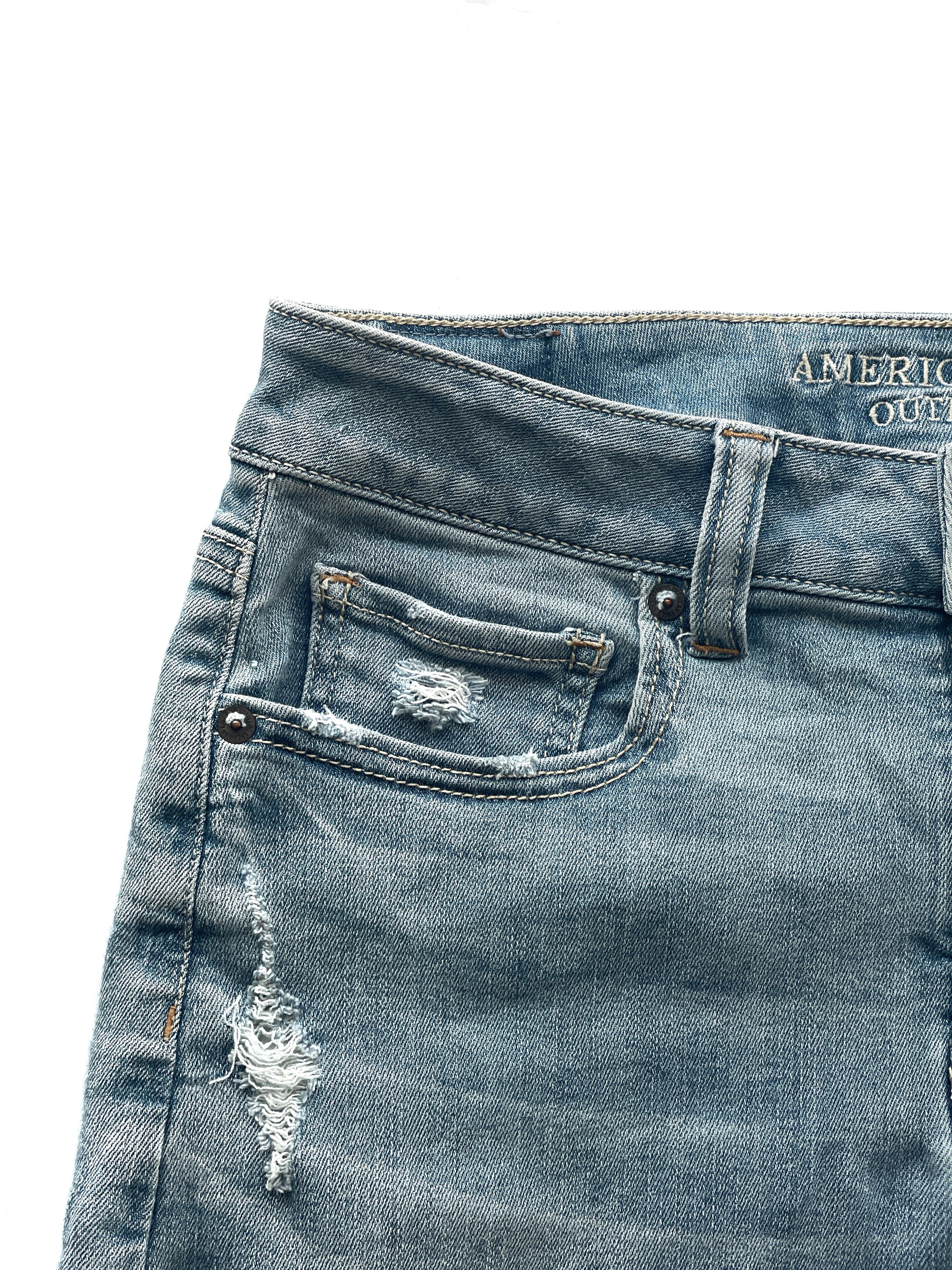 Falda Jean American Eagle Outfitters Azul Rota