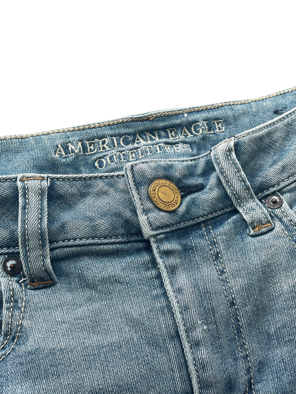 Falda Jean American Eagle Outfitters Azul Rota