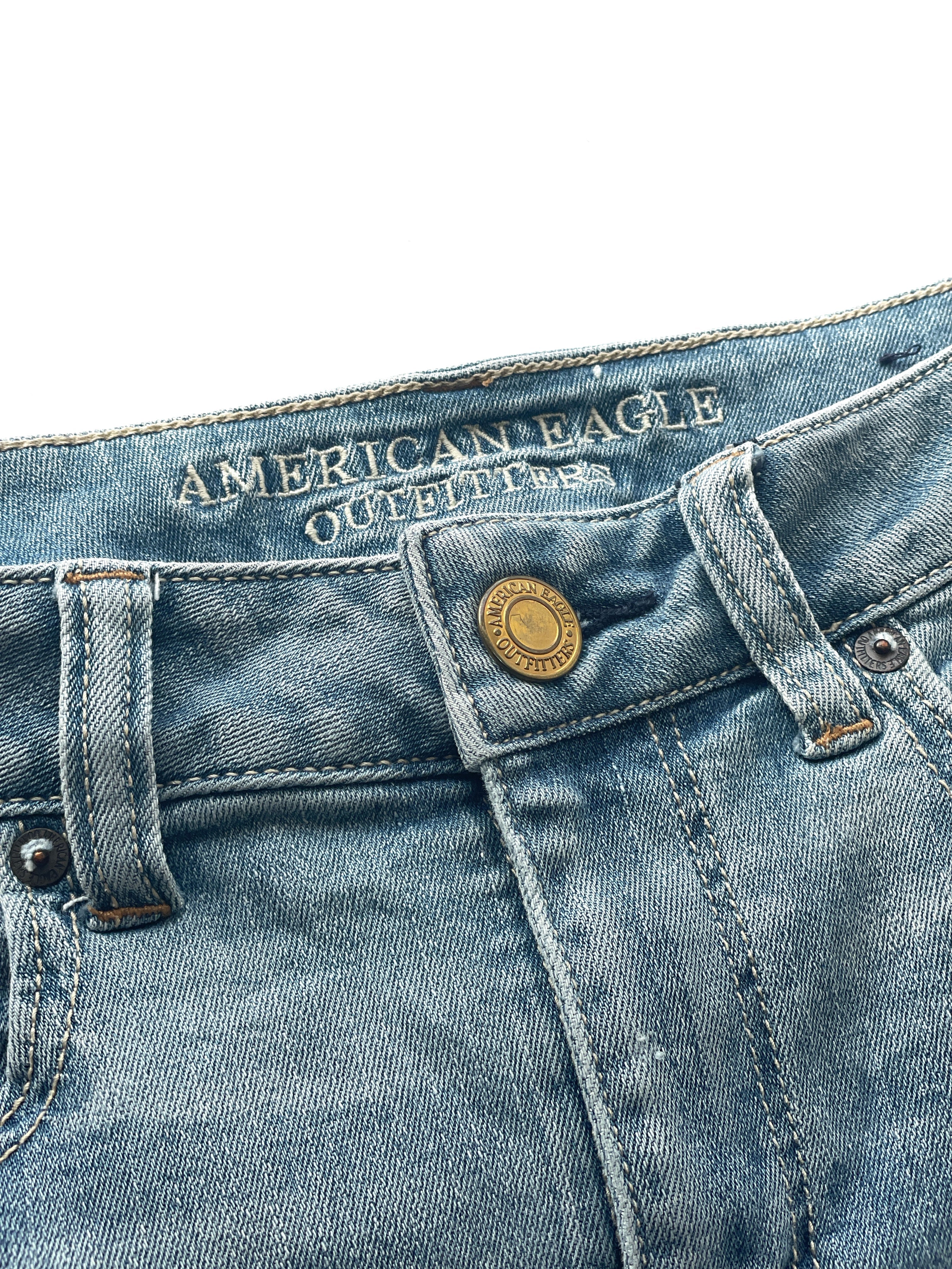 Falda Jean American Eagle Outfitters Azul Rota
