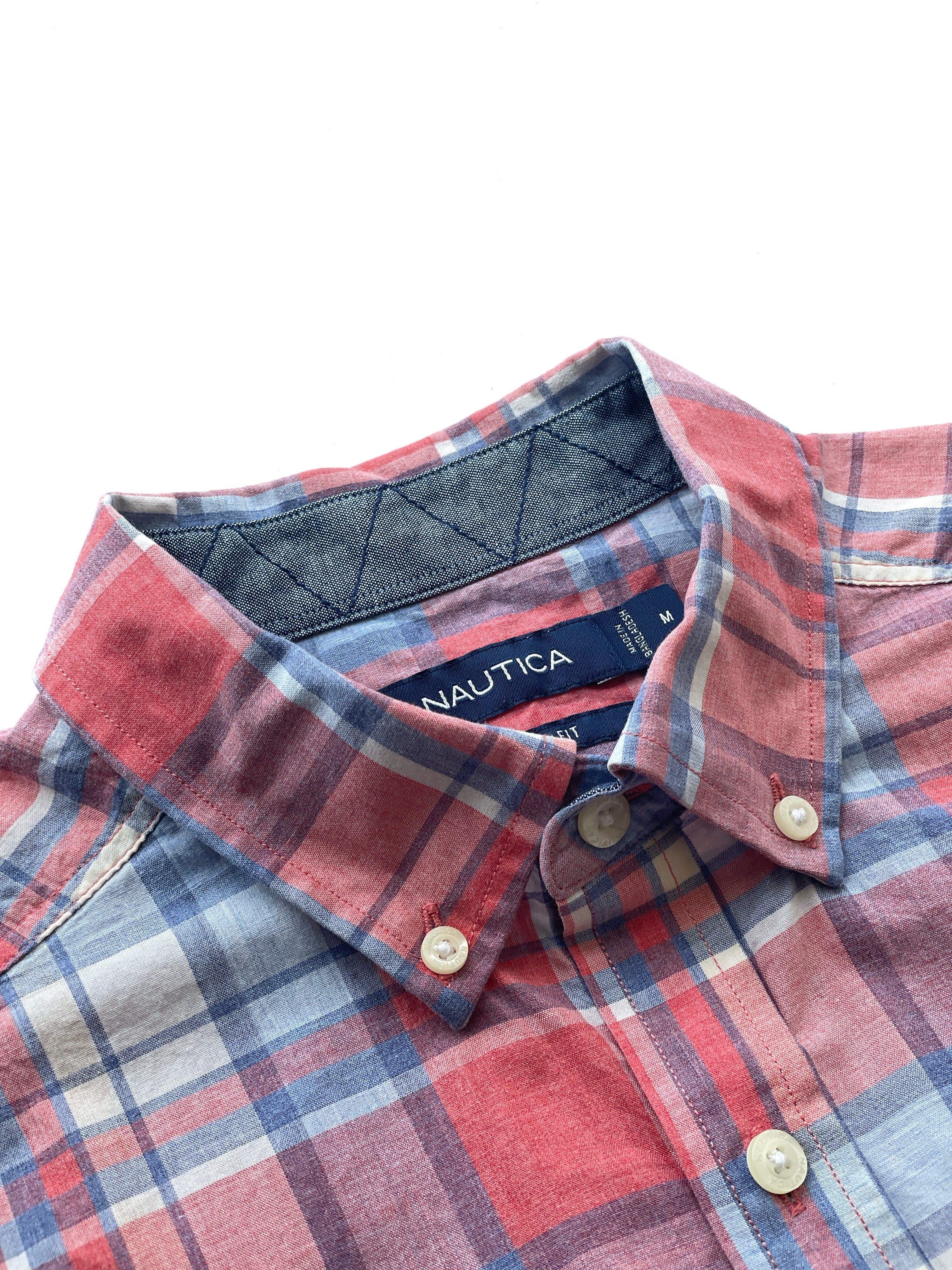 Camisa Nautica Classic Fit Manga Corta A Cuadros