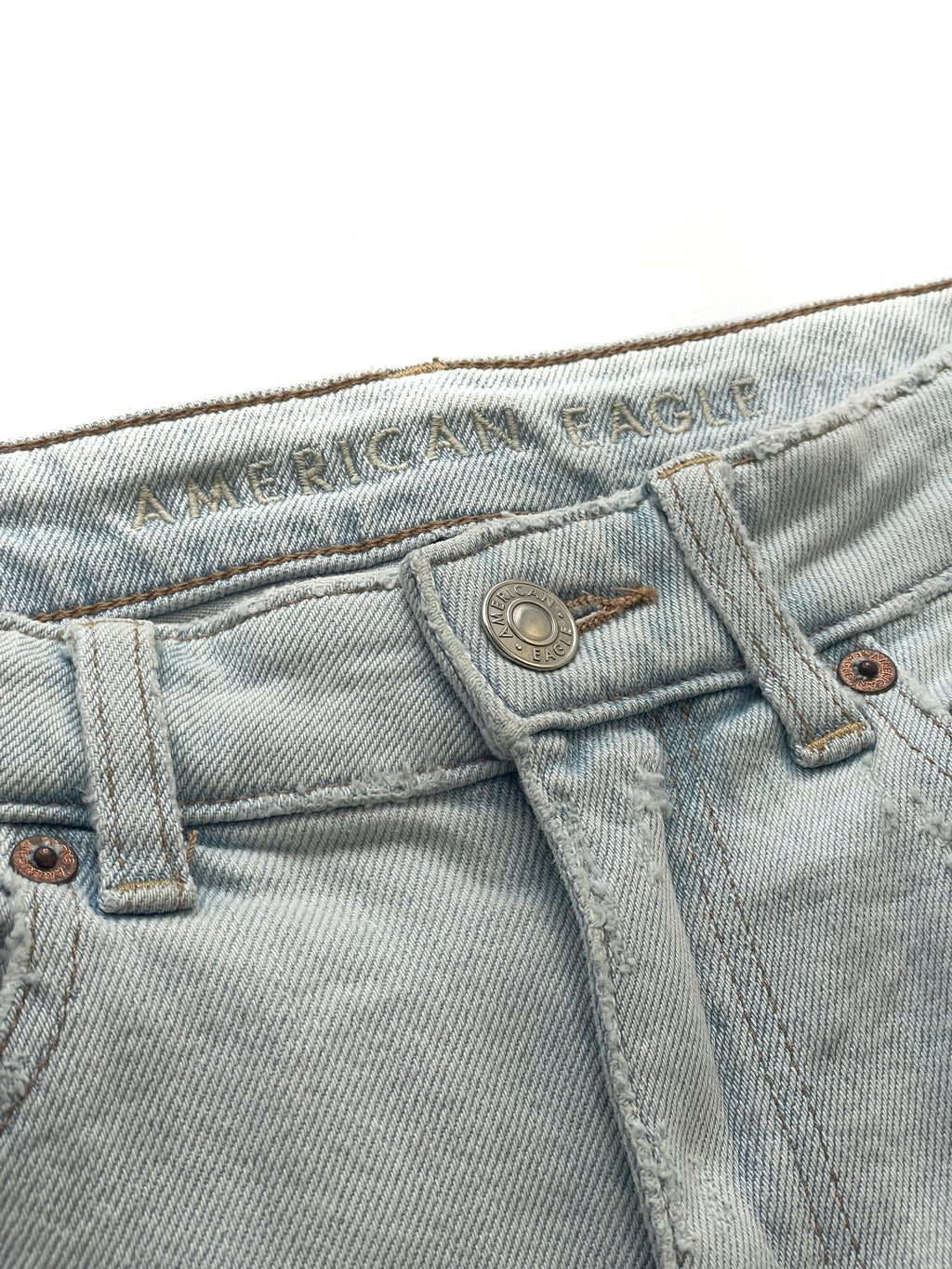 Short Jean American Eagle Azul Claro Roto