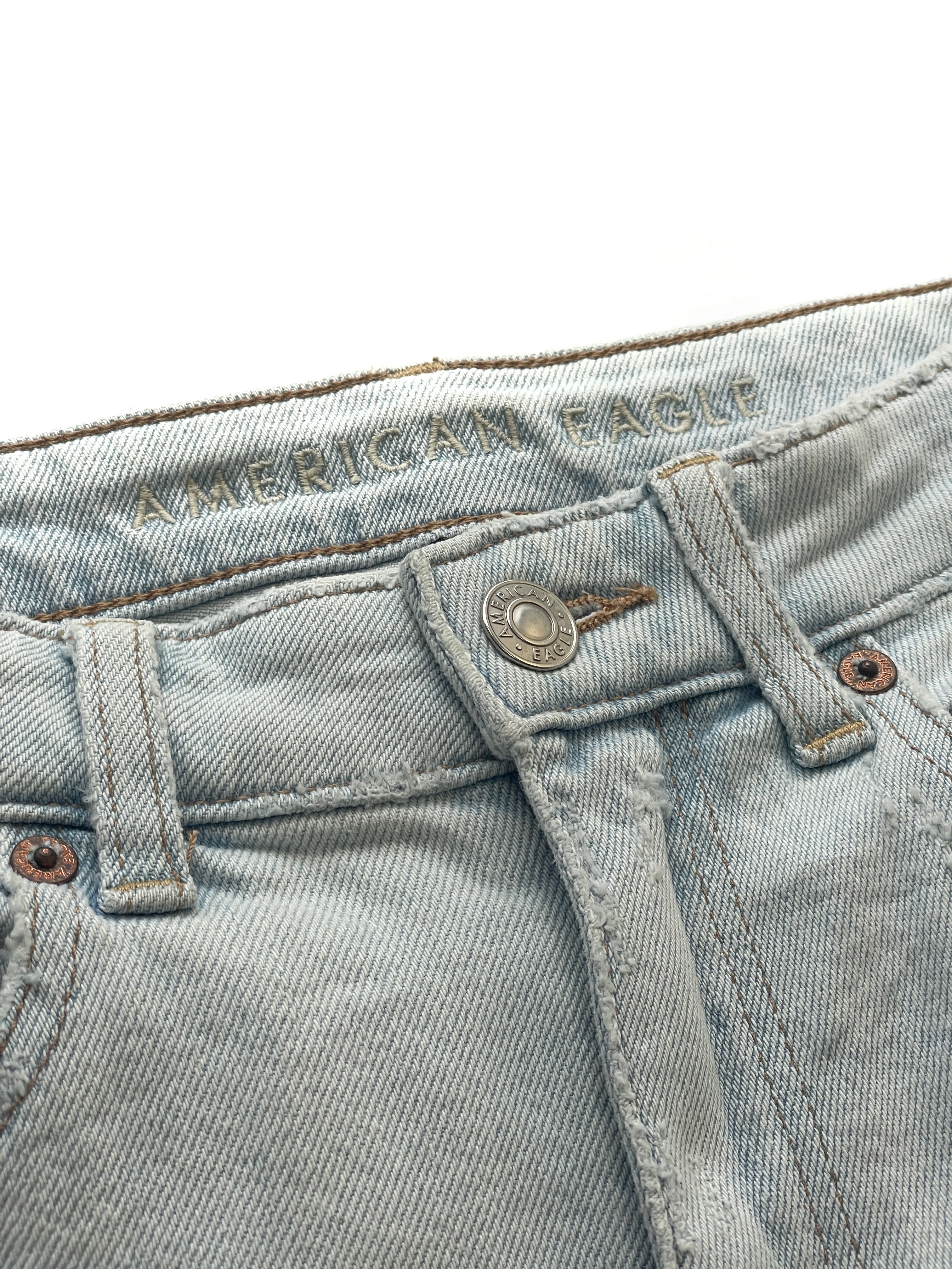 Short Jean American Eagle Azul Claro Roto