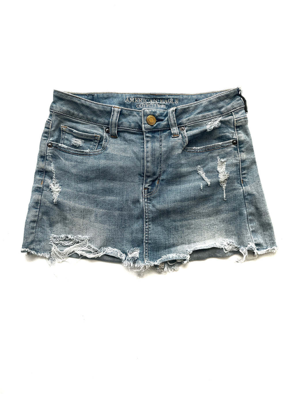 Falda Jean American Eagle Outfitters Azul Rota