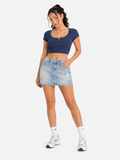 Falda Forever 21 Denim Rota Mini