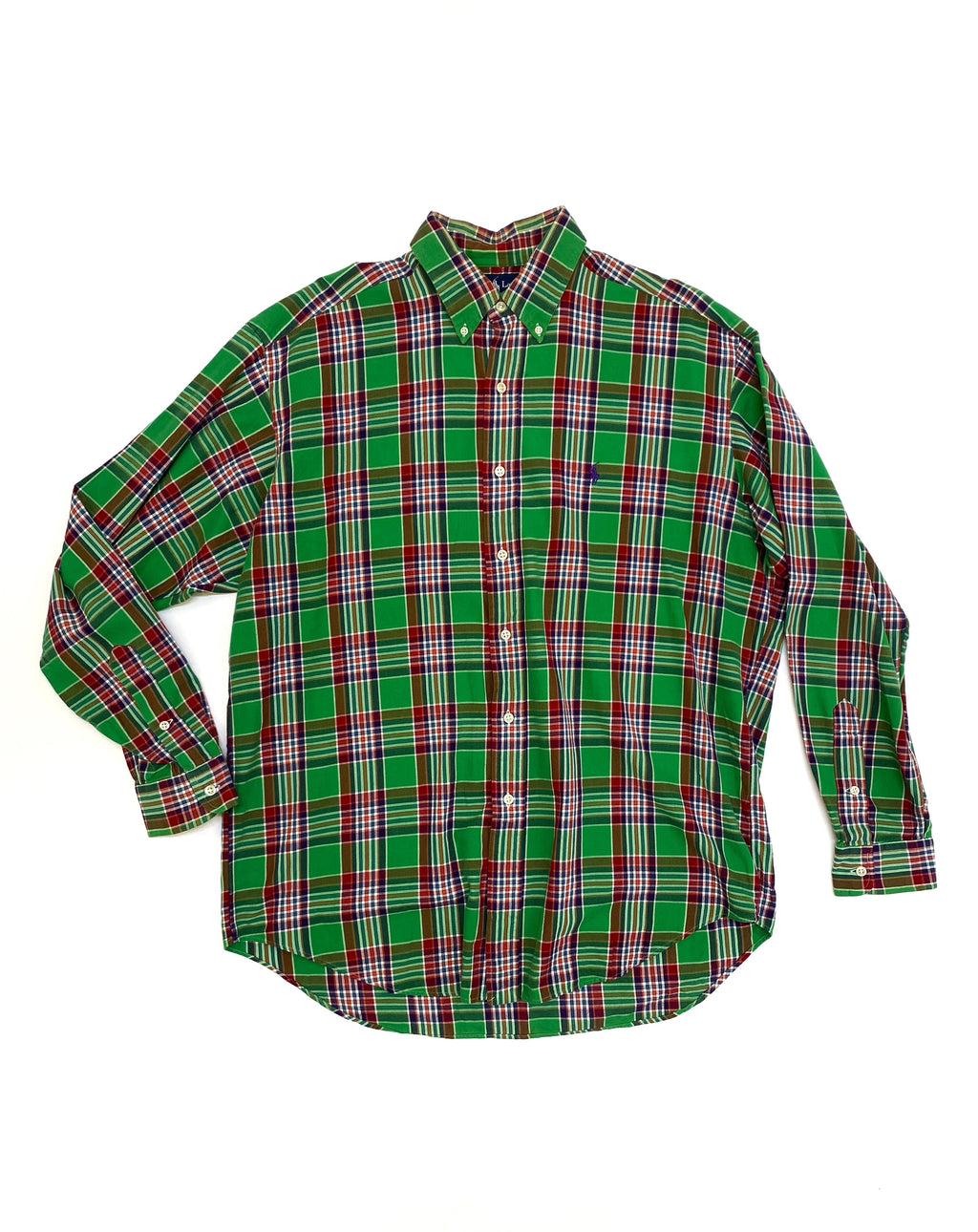 Camisa Polo Ralph Lauren  Manga Larga a Cuadros Verde