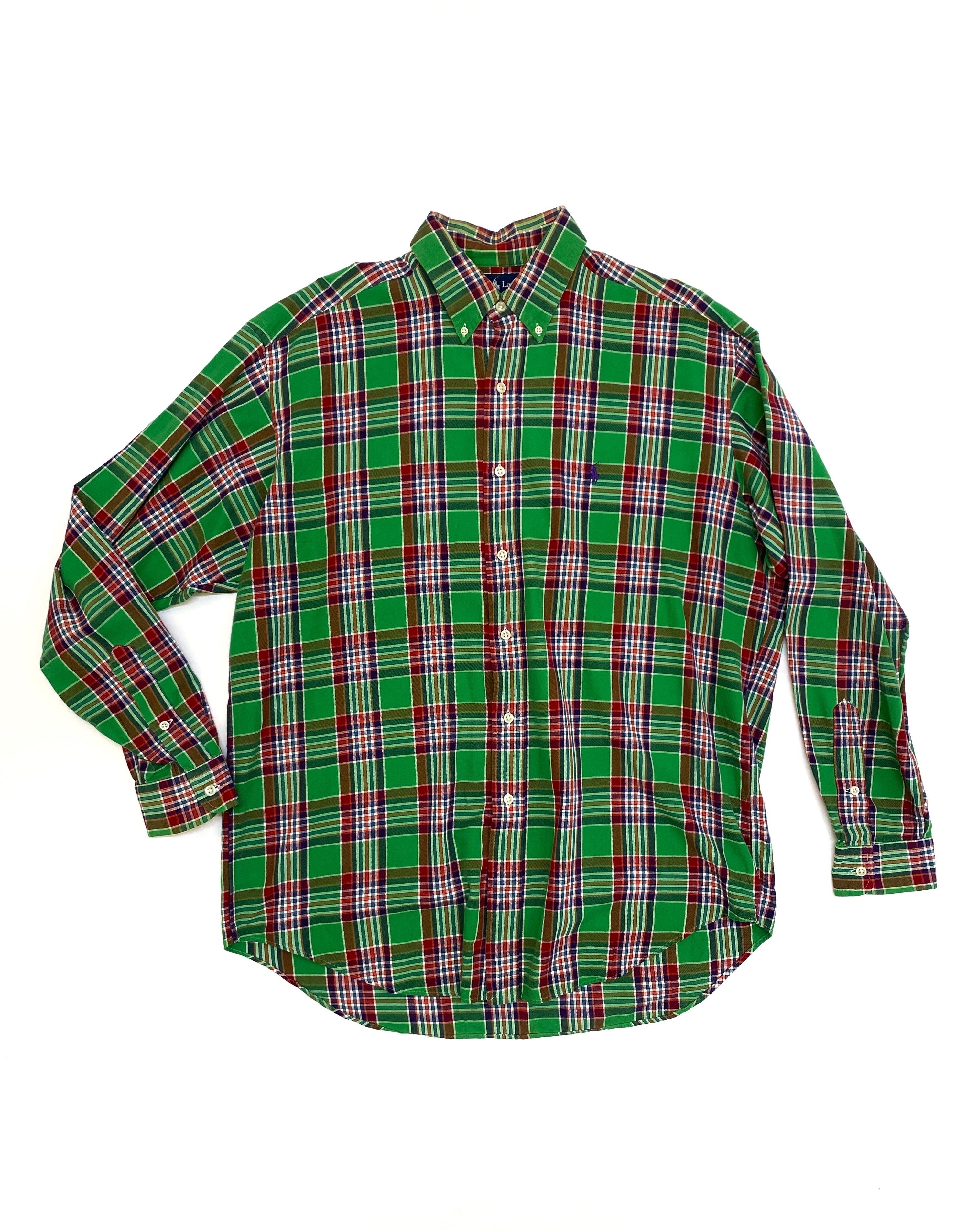 Camisa Polo Ralph Lauren  Manga Larga a Cuadros Verde