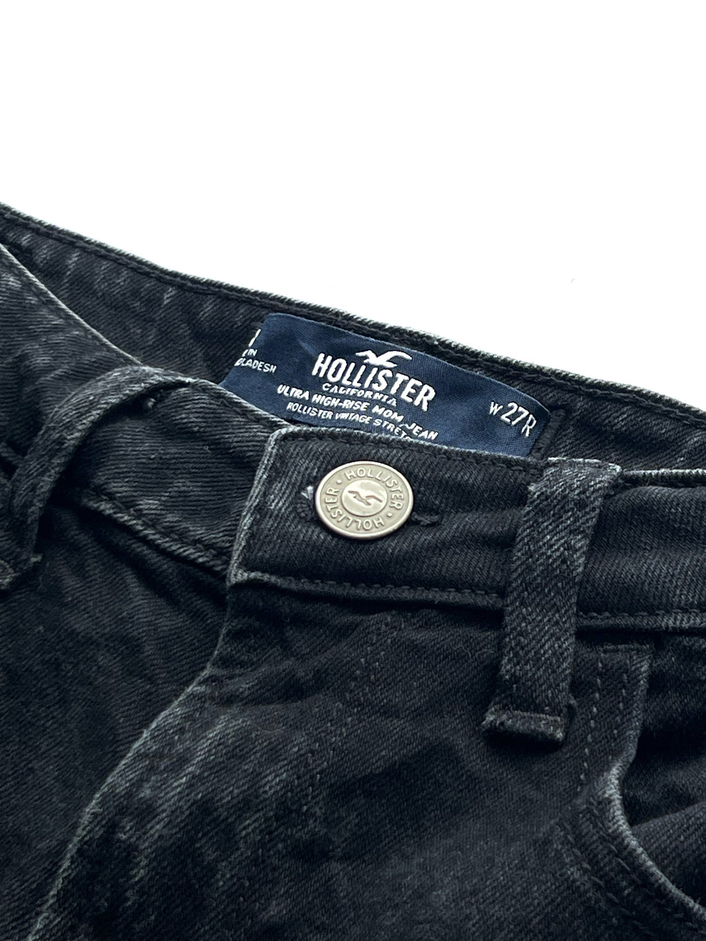 Jean Negro Hollister Ultra High-Rise Mom