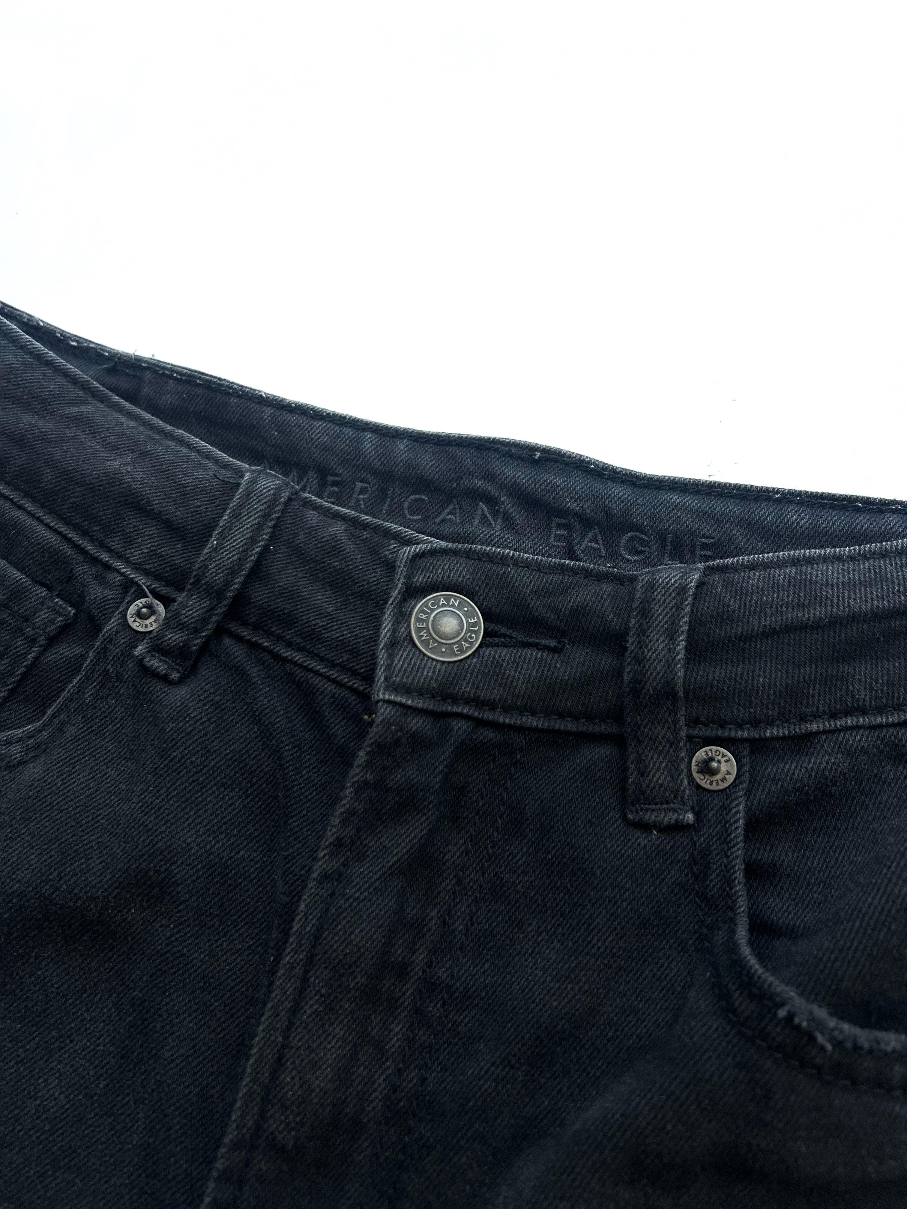 Jean American Eagle Negro Roto