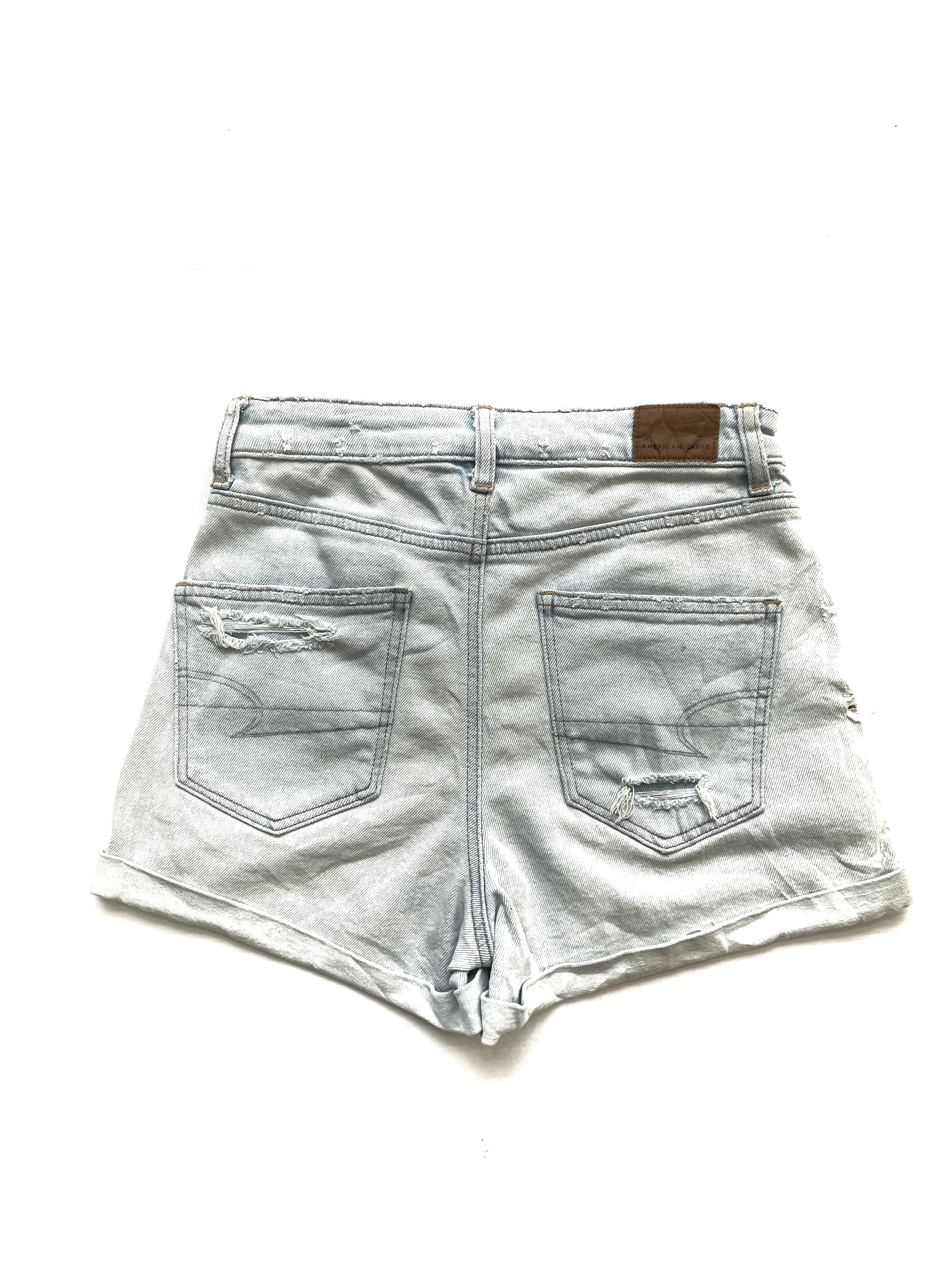 Short Jean American Eagle Azul Claro Roto