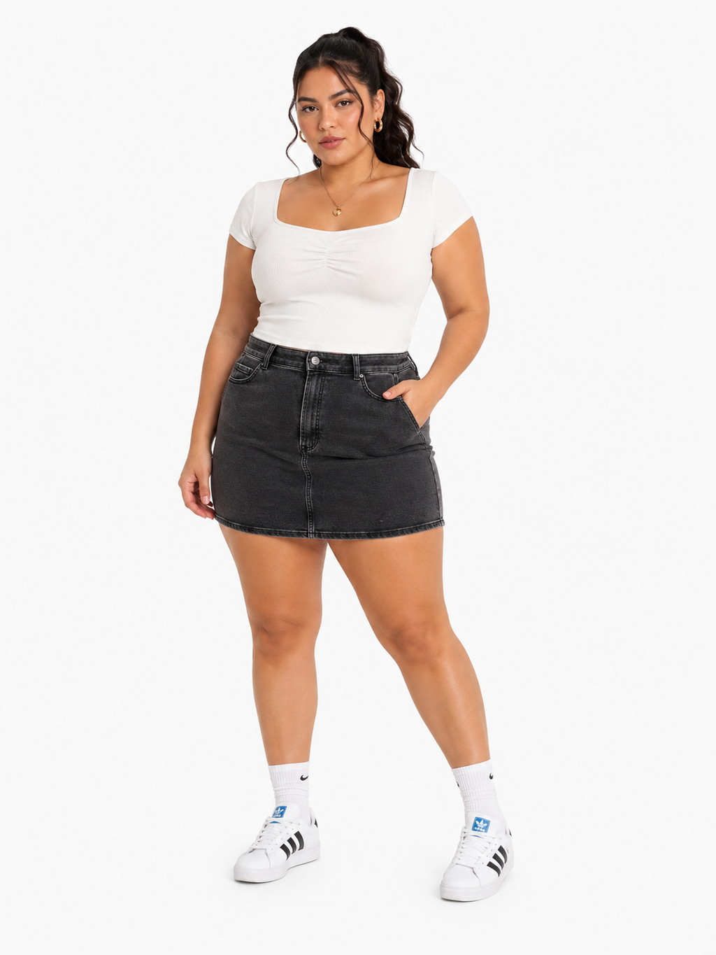 Falda Denim H&M  Negra
