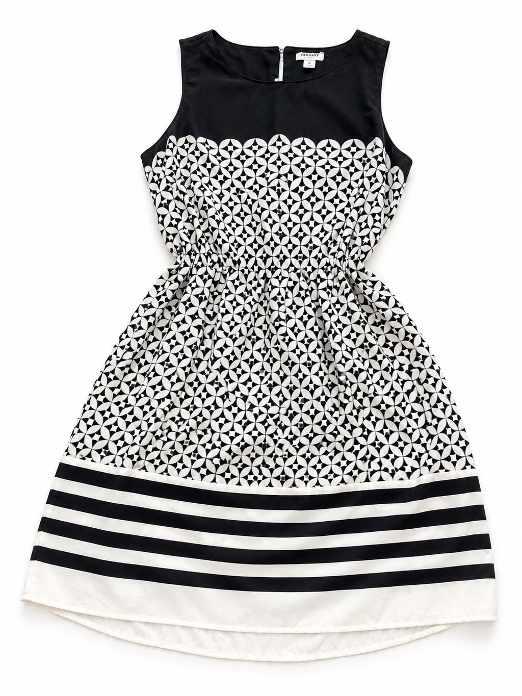 Vestido Estampado Old Navy — Negro/Blanco