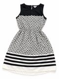 Vestido Estampado Old Navy — Negro/Blanco