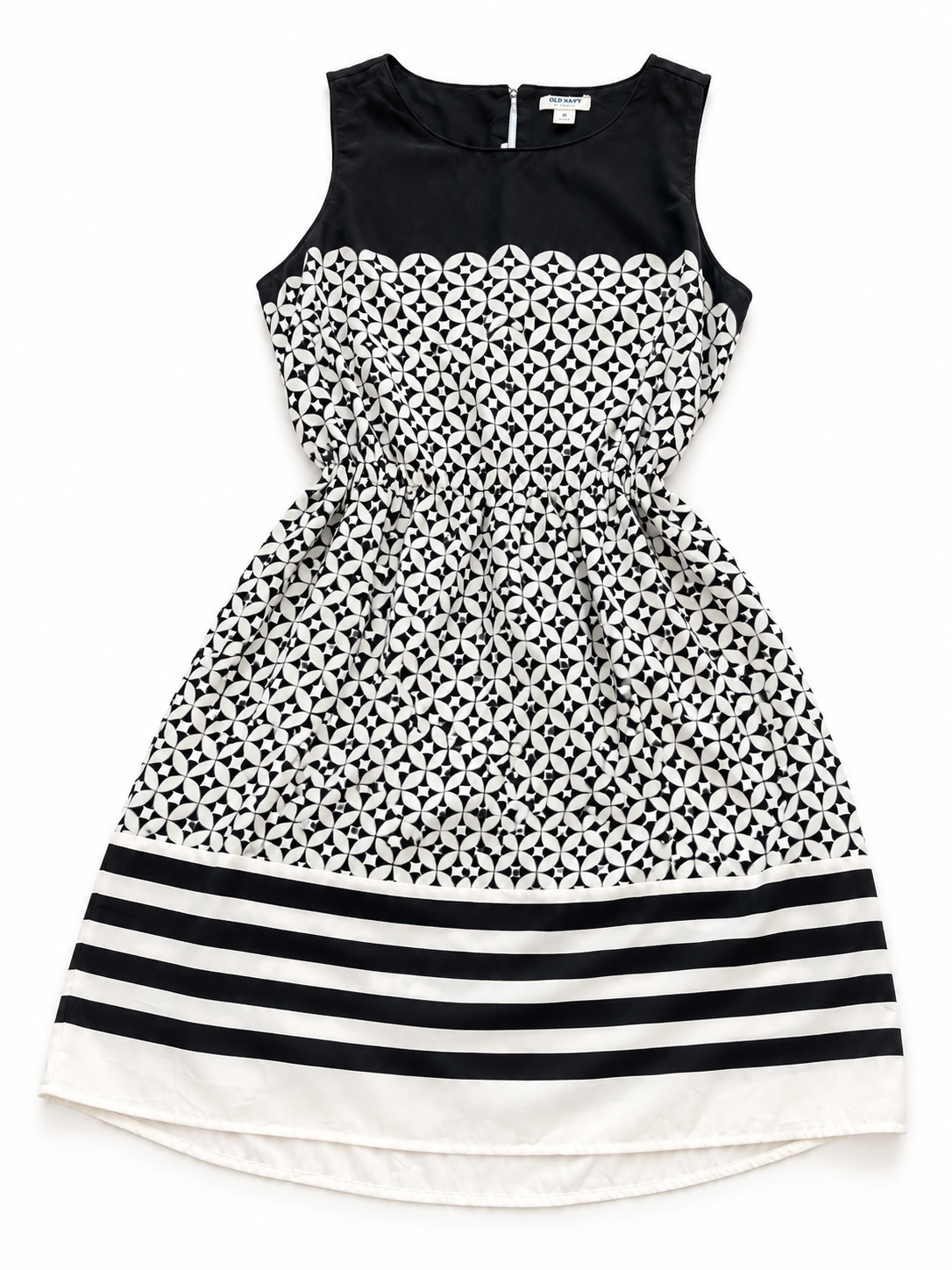 Vestido Estampado Old Navy — Negro/Blanco