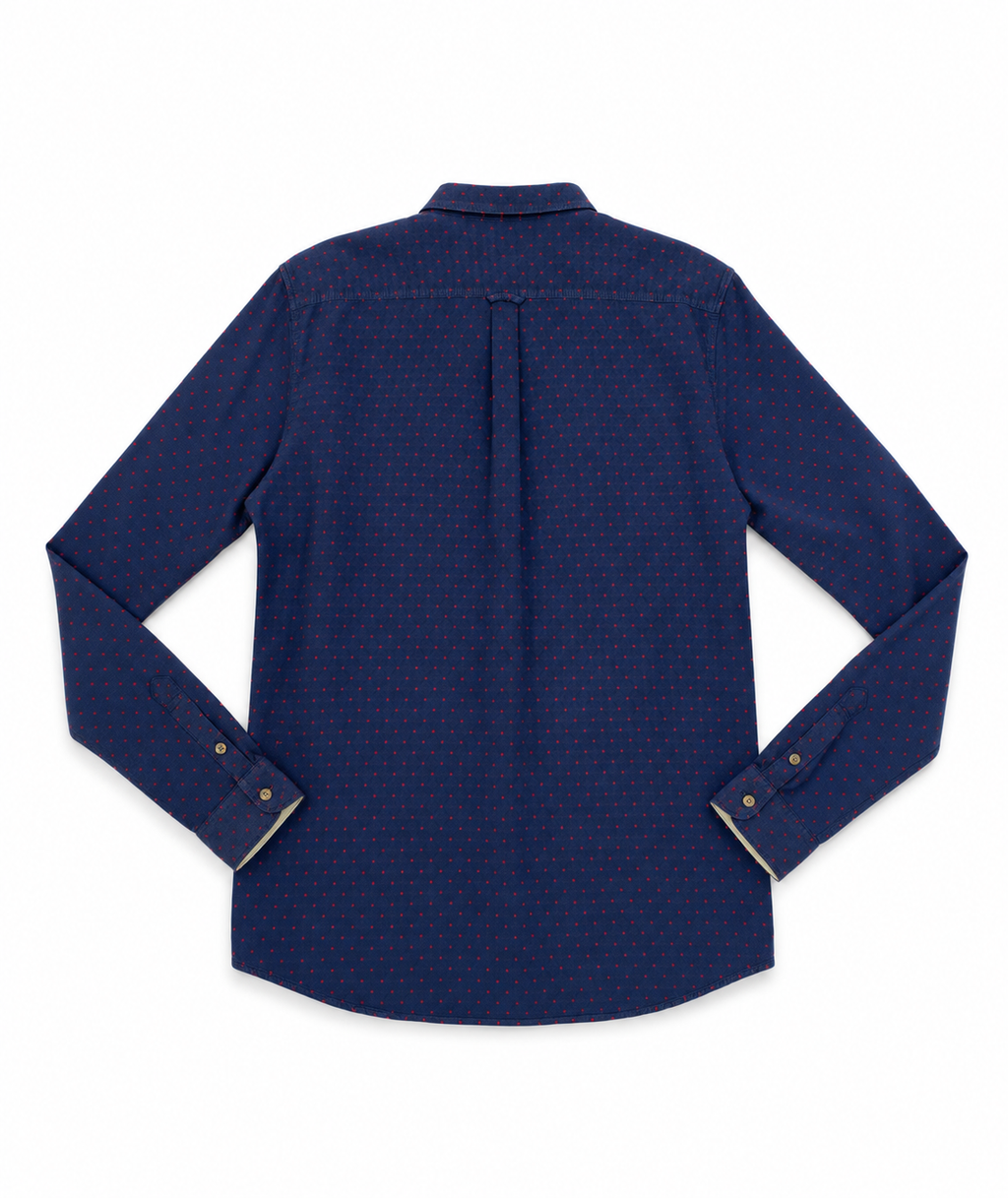 Camisa Vans Estampado Azul Marino Manga Larga