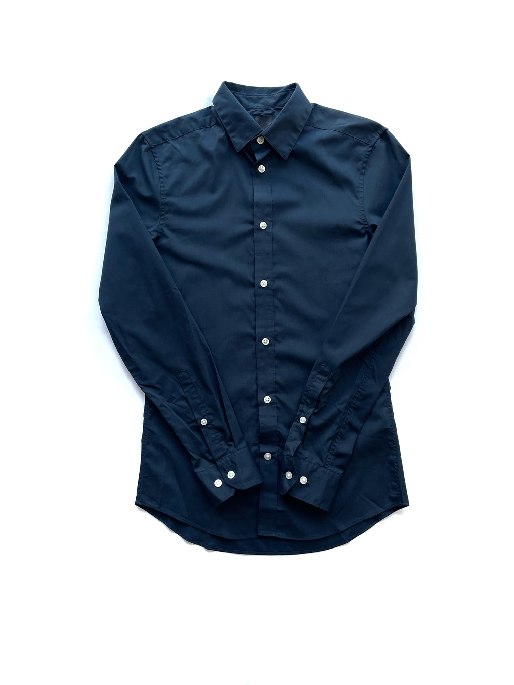 Camisa Manga Larga H&M Easy Iron Navy