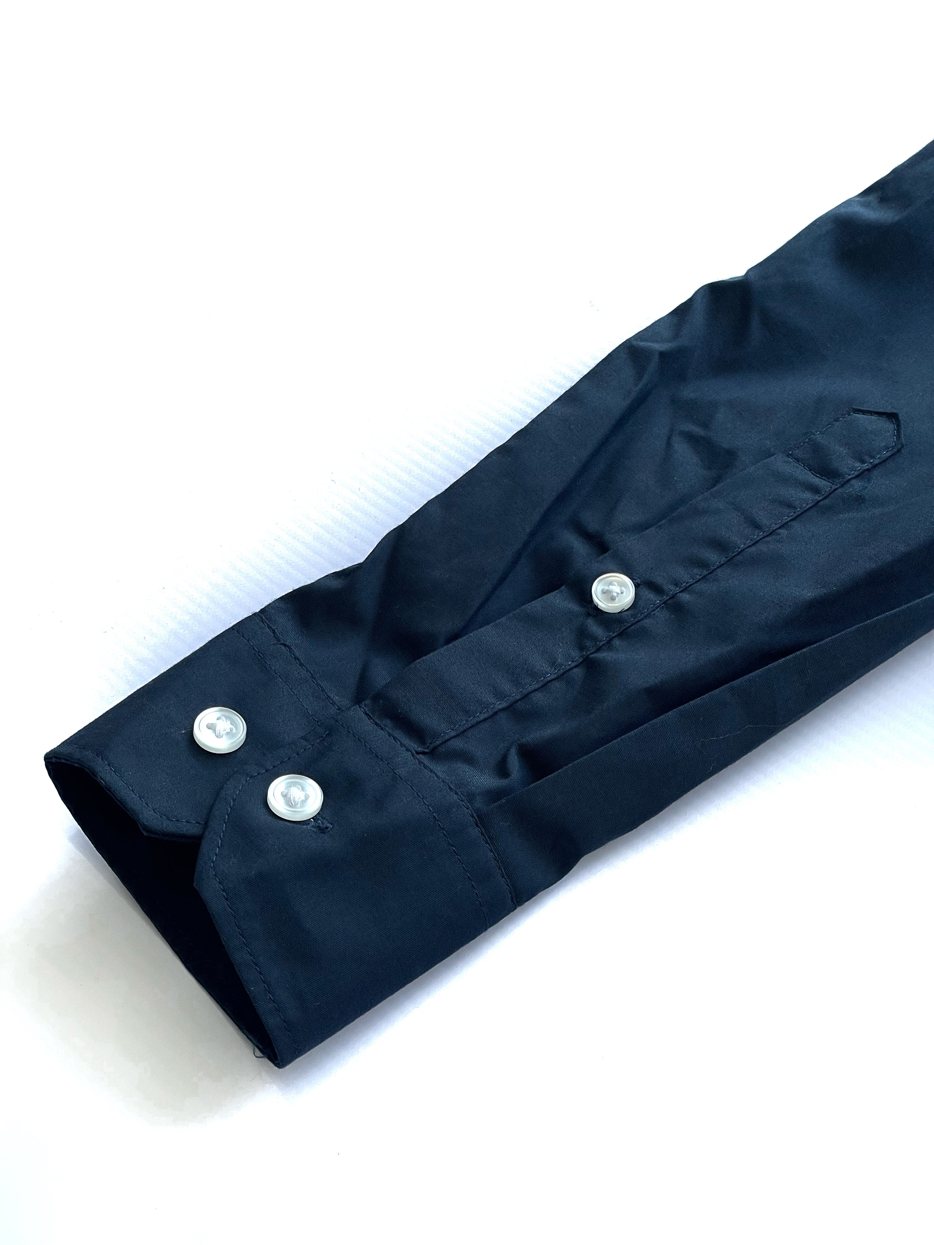 Camisa Manga Larga H&M Easy Iron Navy
