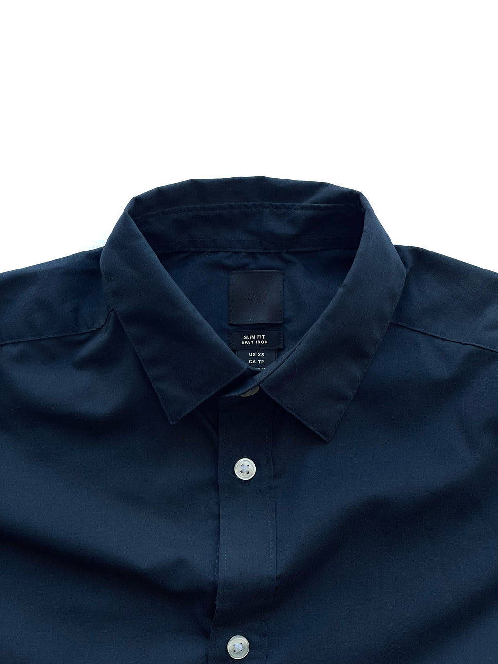 Camisa Manga Larga H&M Easy Iron Navy