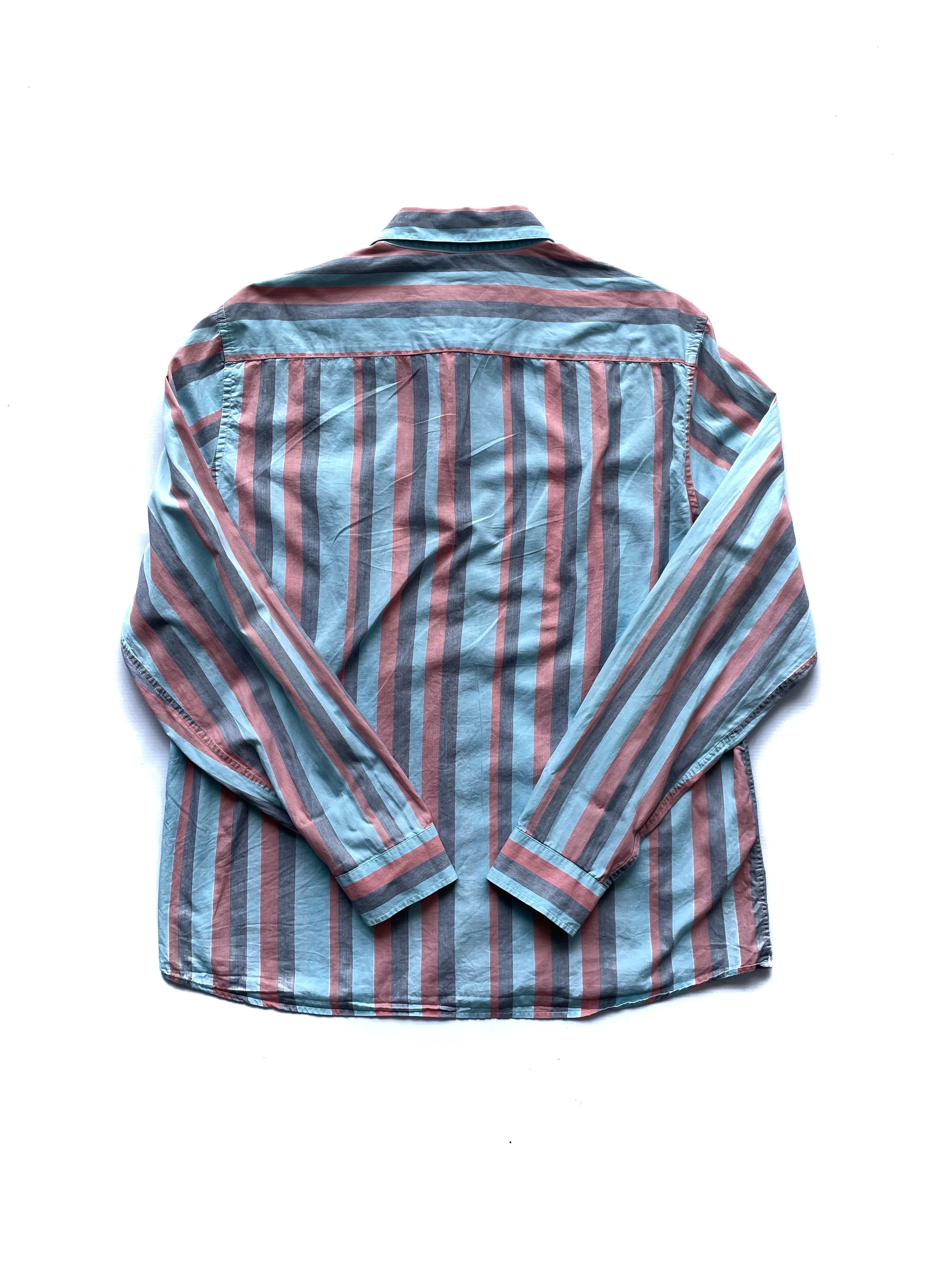 Mango Camisa Rayas Azul y Rosa