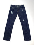 American Eagle Slim Straight Jean Azul Oscuro con Rotos