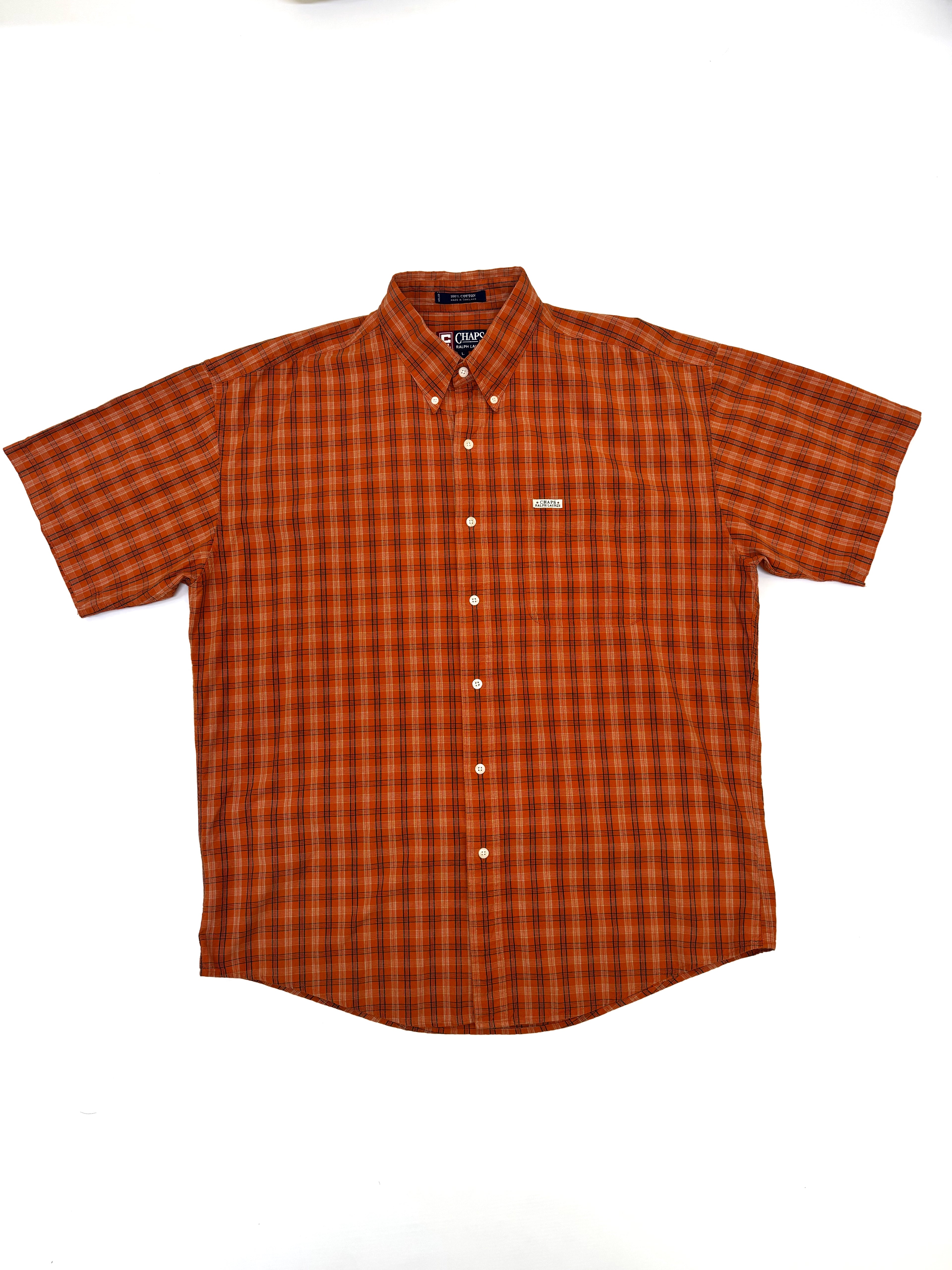 Camisa Chaps Ralph Lauren  Cuadros Naranja