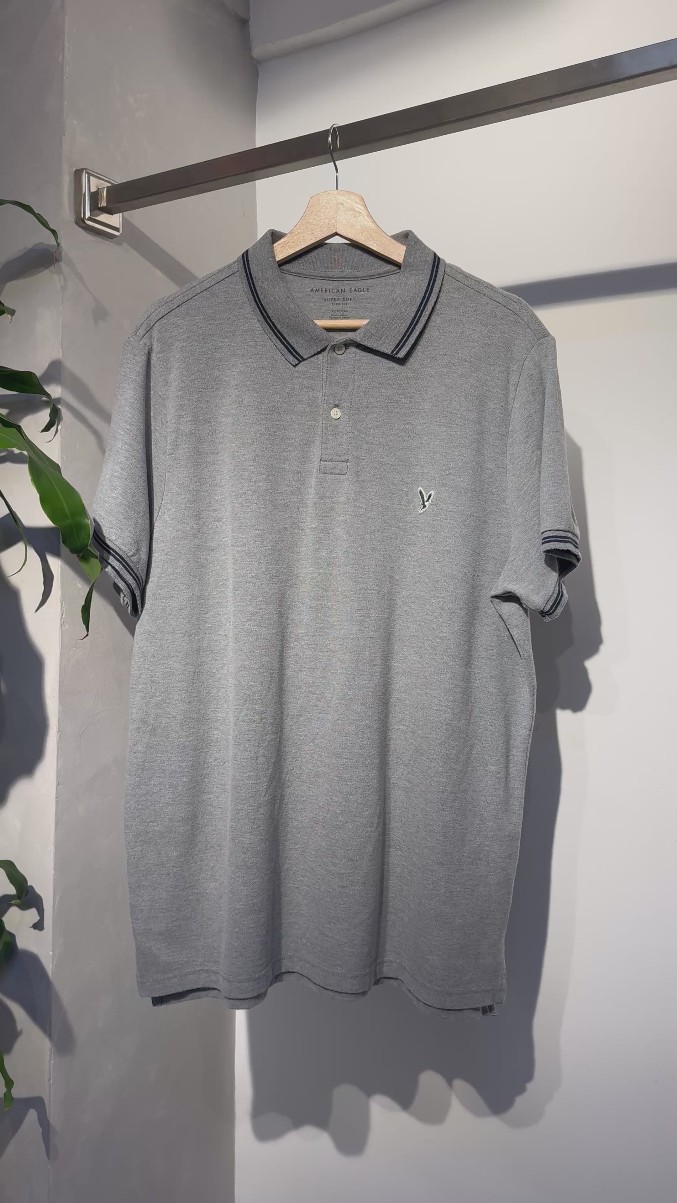Polo American Eagle  Gris