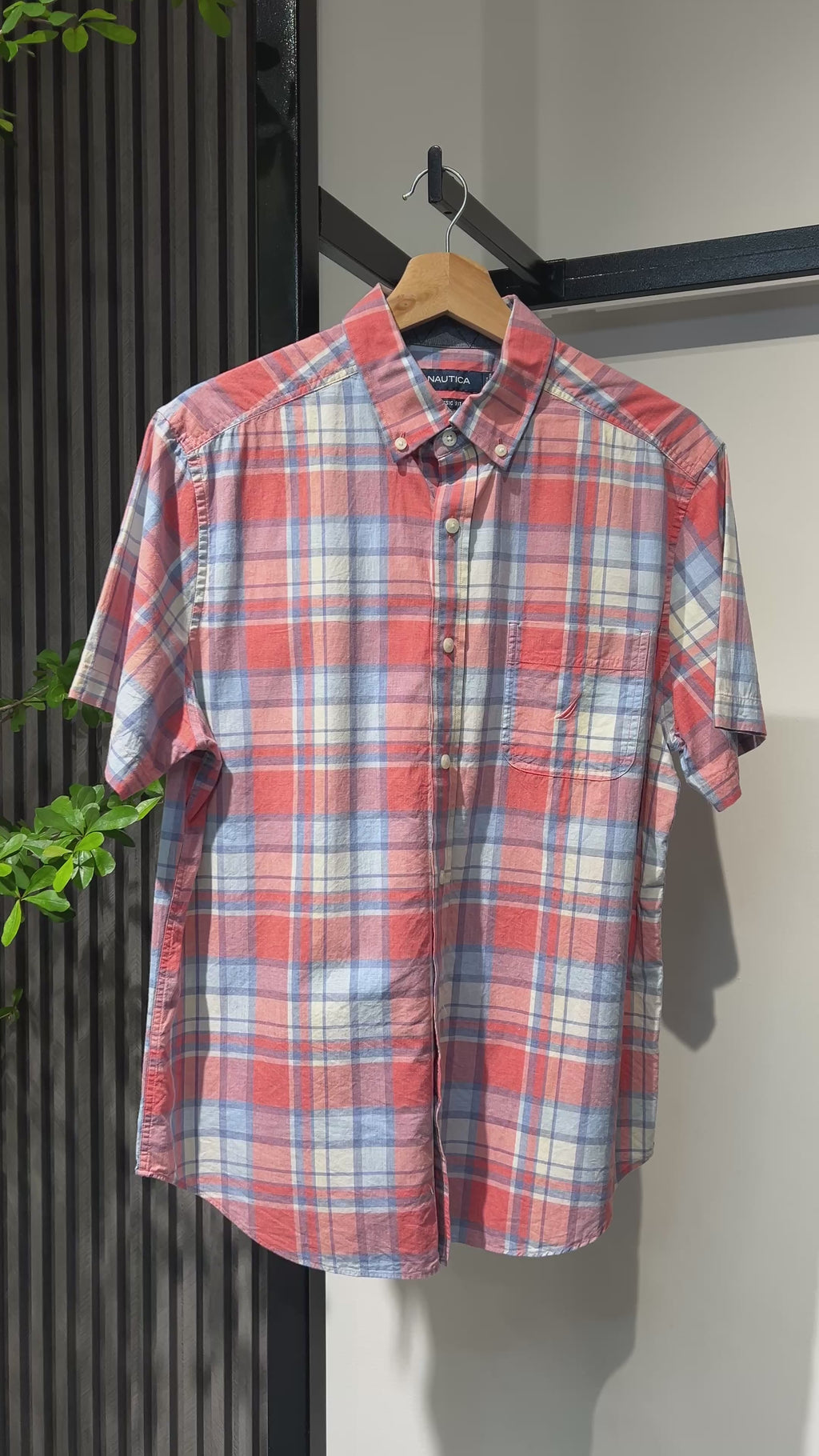 Camisa Nautica Classic Fit Manga Corta A Cuadros