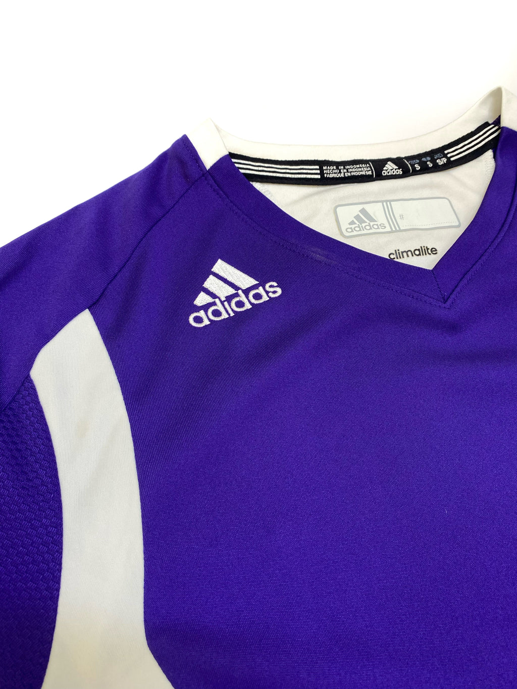 Camiseta Adidas Climalite Deportiva Morada / Blanca
