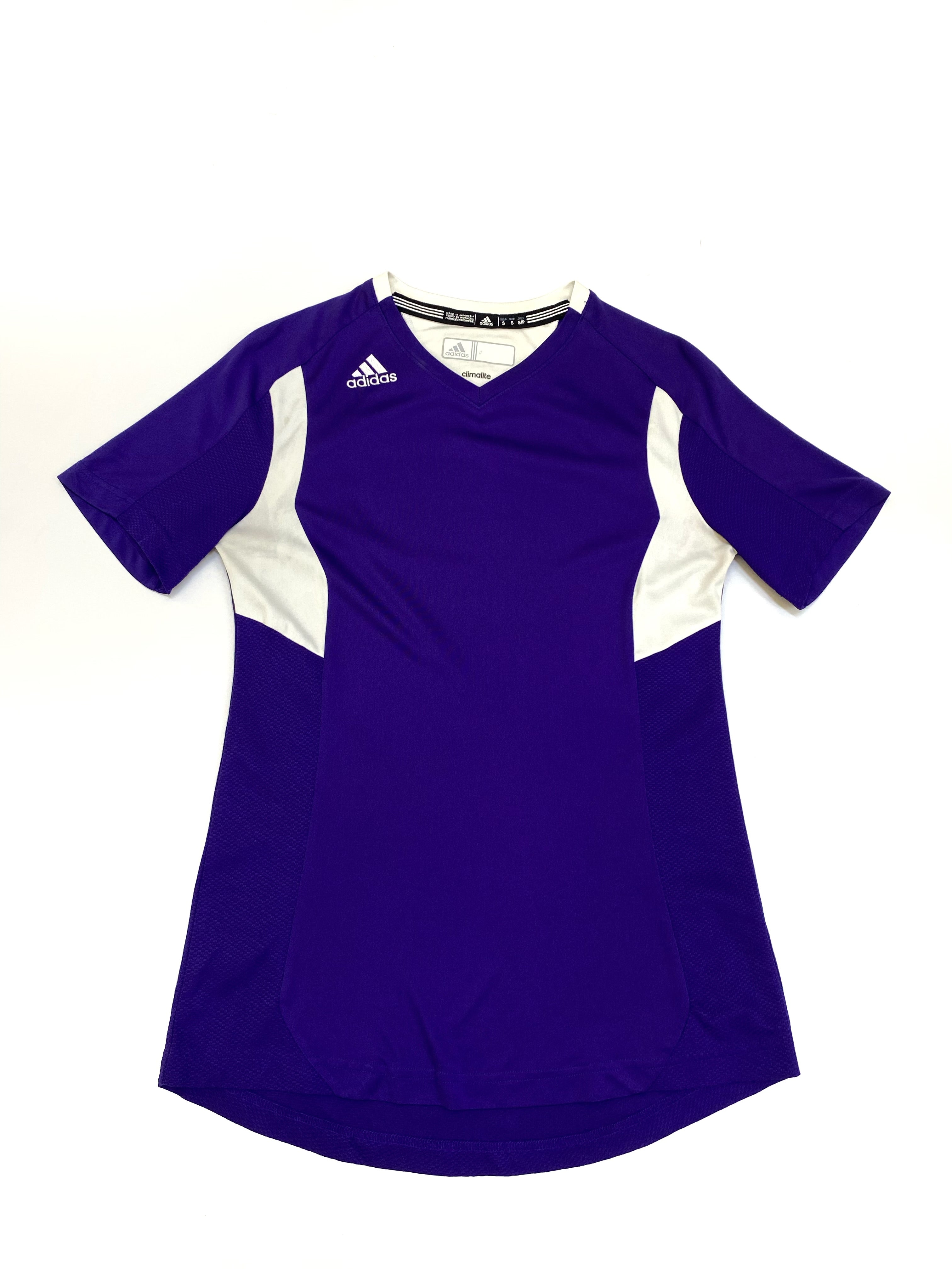 Camiseta Adidas Climalite Deportiva Morada / Blanca